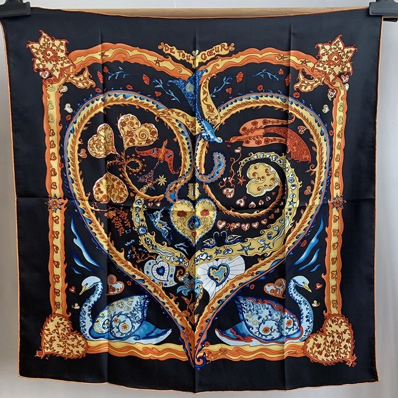 

Spring and Summer Scarf 88*88cm Shawl 14 Mommy Twill 100% Silk Large Square Scarf Designer Clothes Women Luxury Pareo Silk Scarf