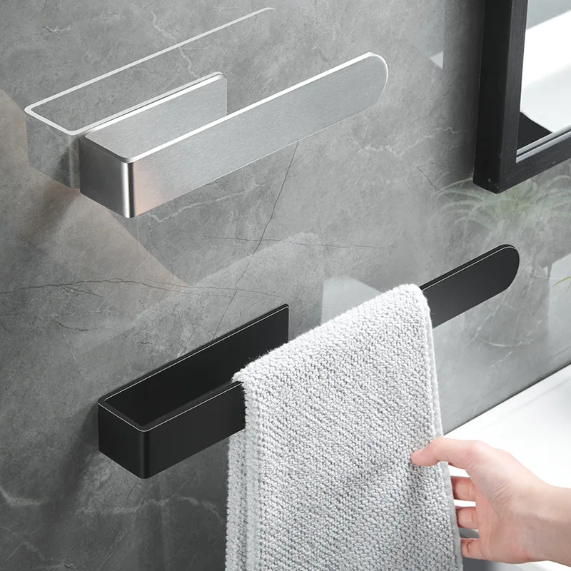 

Non-Punch Towel Rack Bathroom Shelf Simple Space Aluminum Towel Bar Self Adhesive Fixation Kitchen Towel Holder
