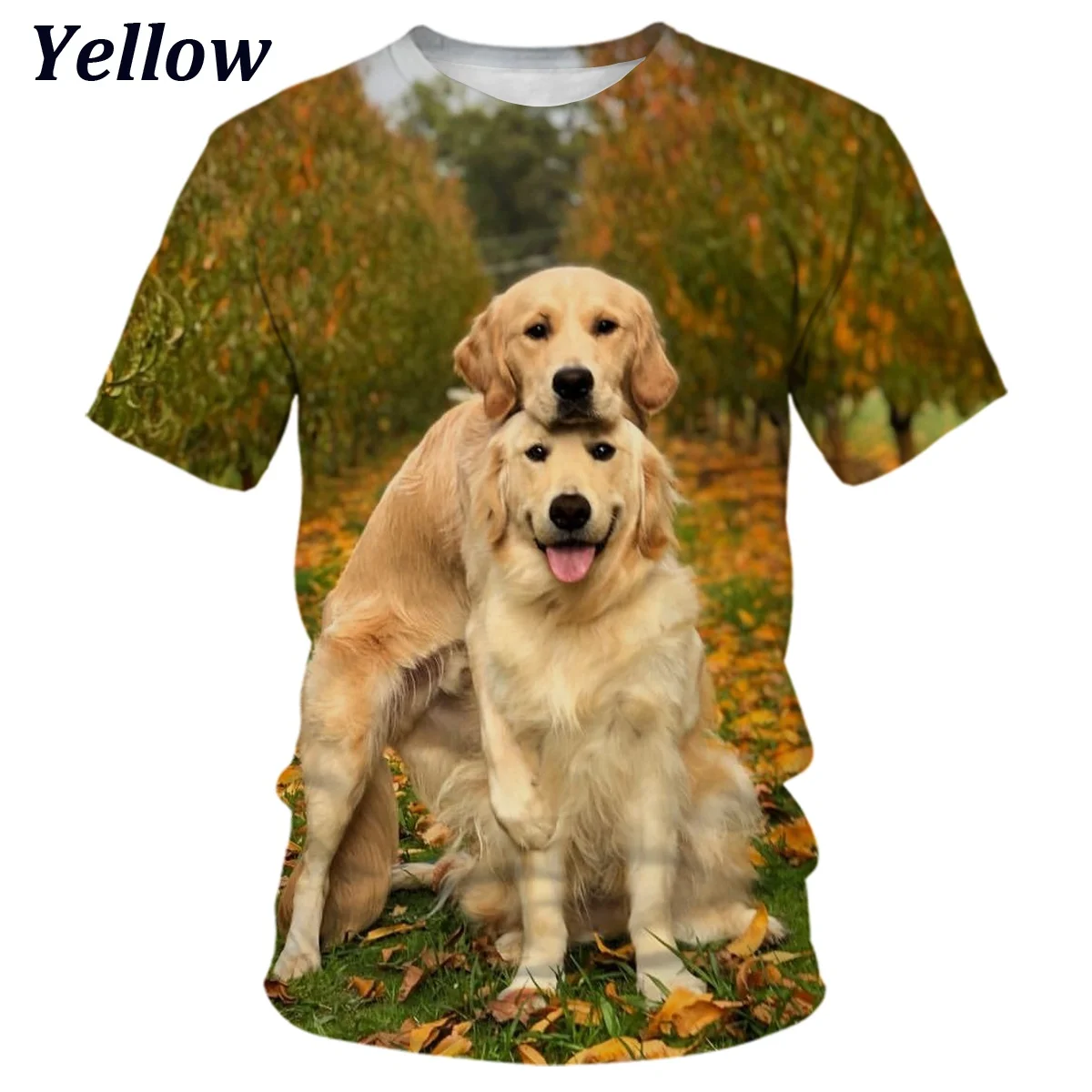 Kawaii Golden Retriever Pattern 3D Print T-shirt Summer Men Women Fashion Casual T Shirts Boy Girl Children Funny Animal Clothes