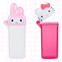 kawaii sanrio accessories storage box hello kittys mymelody cartoon cute beauty cotton swab box anime toys for girls gift