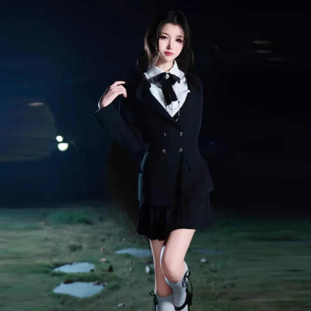 Фото Игра MC Love And DeepSpace Player Косплей Mc Outfit Костюм парик Qimeng Черный костюм Хэллоуин Вечеринка Пара для женщин №5