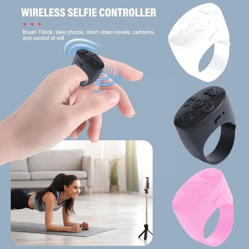 

Wireless Bluetooth Fingertip Selfie Controller Tiktok Browsing Control Remote Device Phone Short Page Flipping Video M W9B1