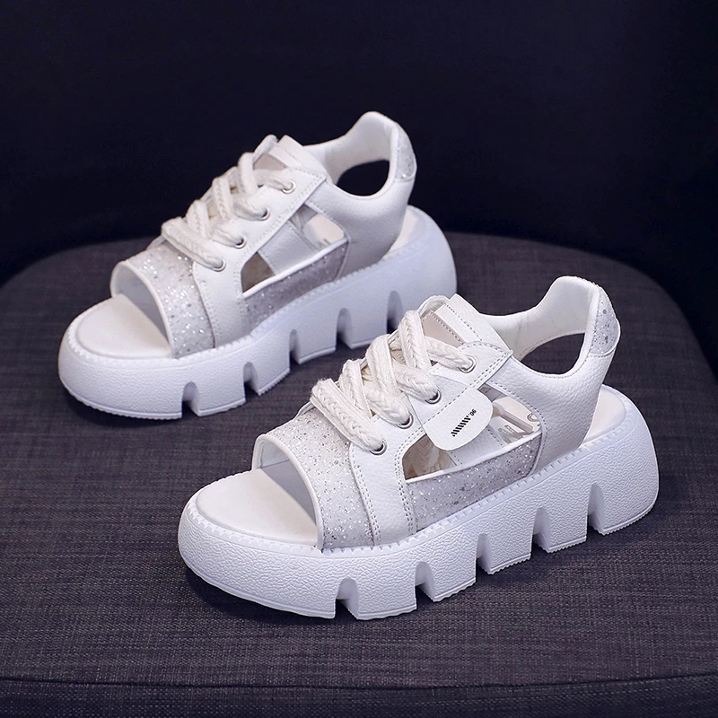 

Shoes for Women 2023 Fashion Lace Up/on Women's Sandals Summer Elegant Sweet Concise Casual Round Toe Solid Ladies Shoes