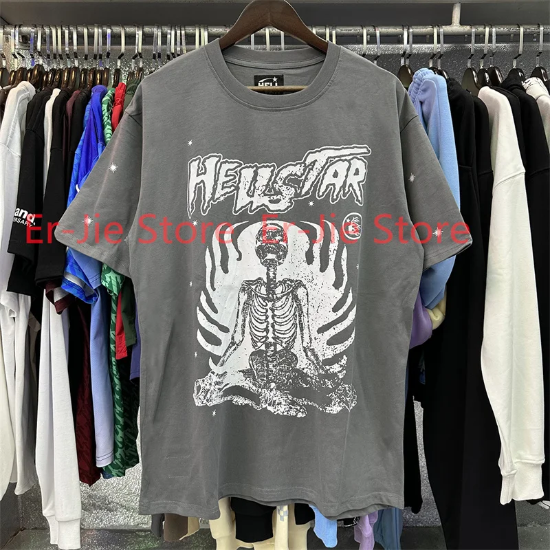

Футболка Hellstar в стиле оверсайз, Высококачественная футболка с принтом в стиле хип-хоп, 1:1