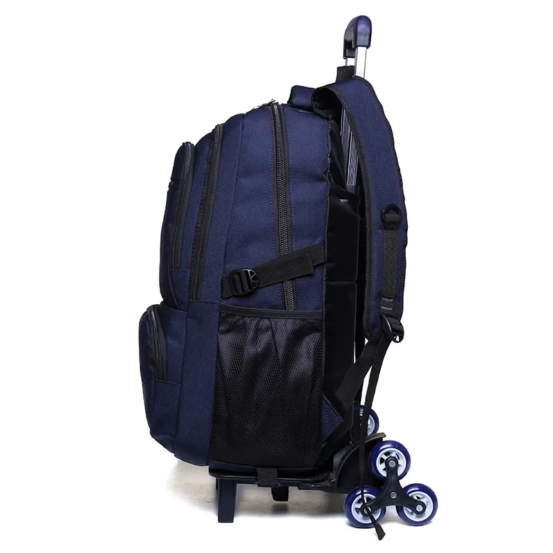 School Bag with Wheels Waterproof Backpack for School Teenager Boy Travel Backpack on Wheels Rolling School Bag Bookbag