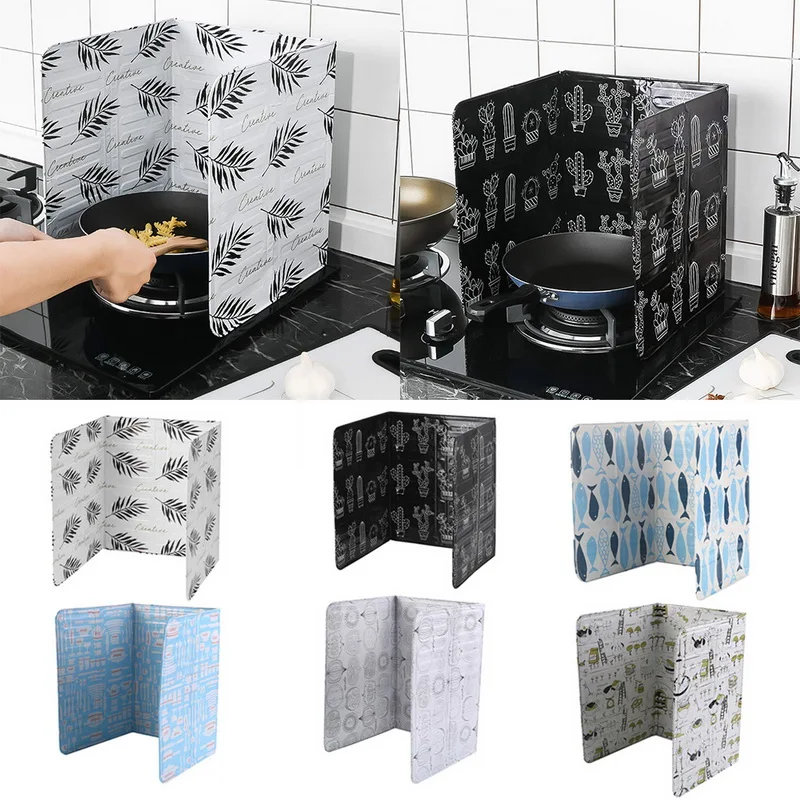 

1PC Kitchen Gadgets Oil Splatter Screens Aluminium Foil Plate Gas Stove Splash Proof Baffle Home Kitchen Cooking Tools
