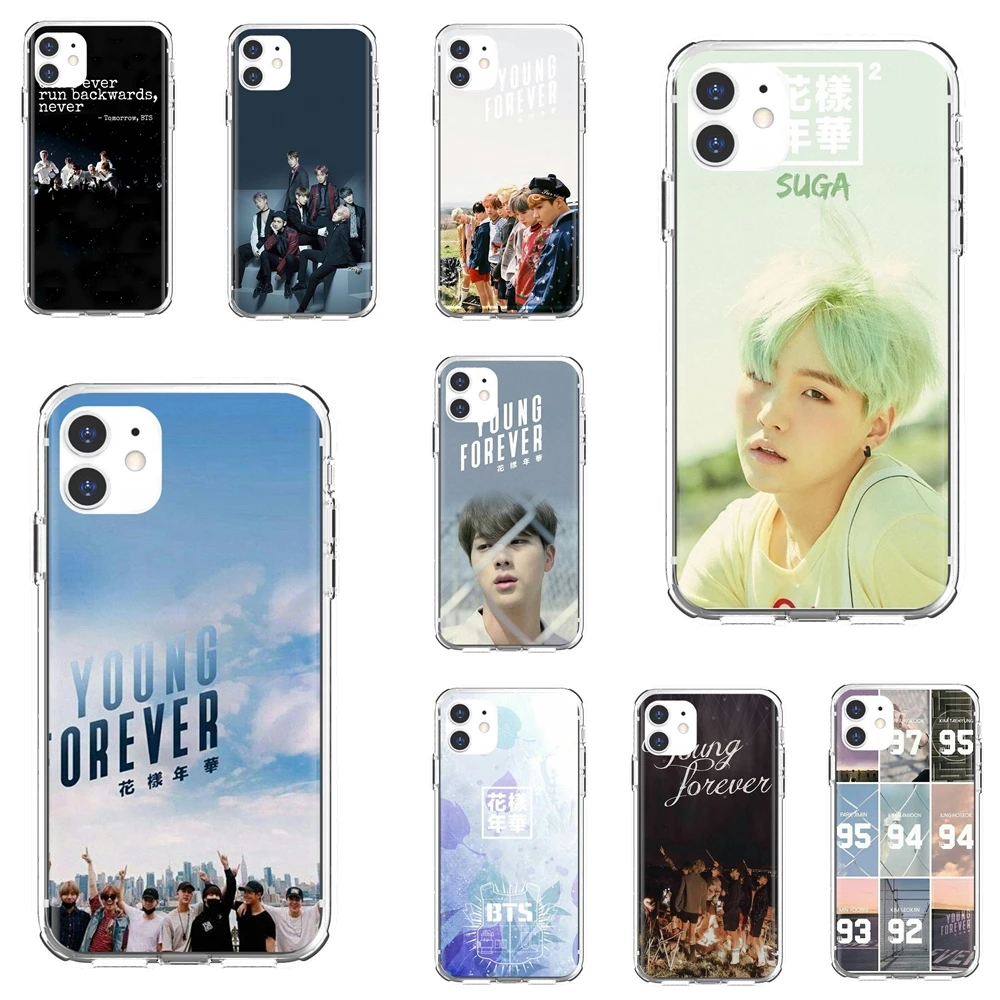 

Soft Transparent Skin Cover BTS-Forever-Young For iPhone 10 11 12 13 Mini Pro 4S 5S SE 5C 6 6S 7 8 X XR XS Plus Max 2020