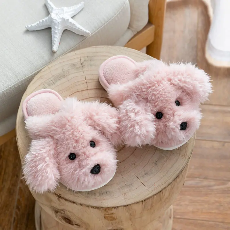 

Тапочки домашние пушистые с животными для мамы и детей