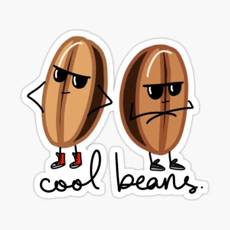 

Стикер с изображением крутых бобов для декора ноутбука, для спальни, автомобиля, милый мультяшный модный чемодан для общественных мест