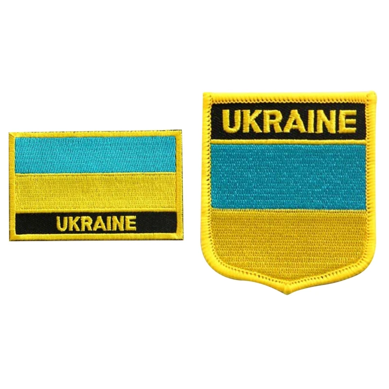 

Clothing Ukraine Flag Patches Practical Embroidered Stripes Appliques Badge DXAA