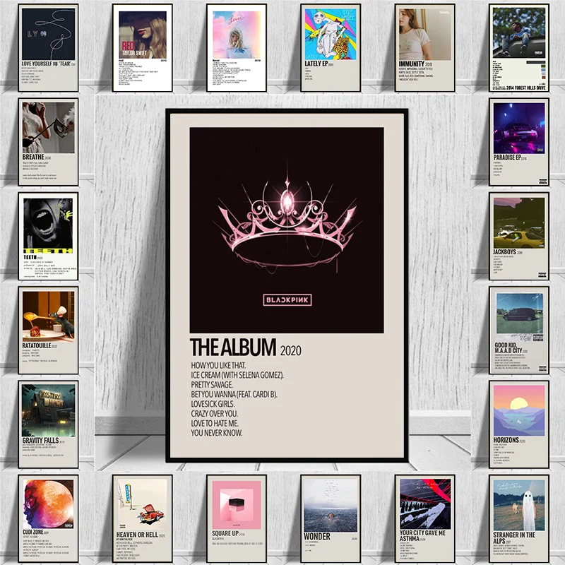 

Music Film Canvas Painting Rock hip hop Rock Newly 2020 Vintage Movie TV Show Posters Prints Wall Art for Living Room Home Decor