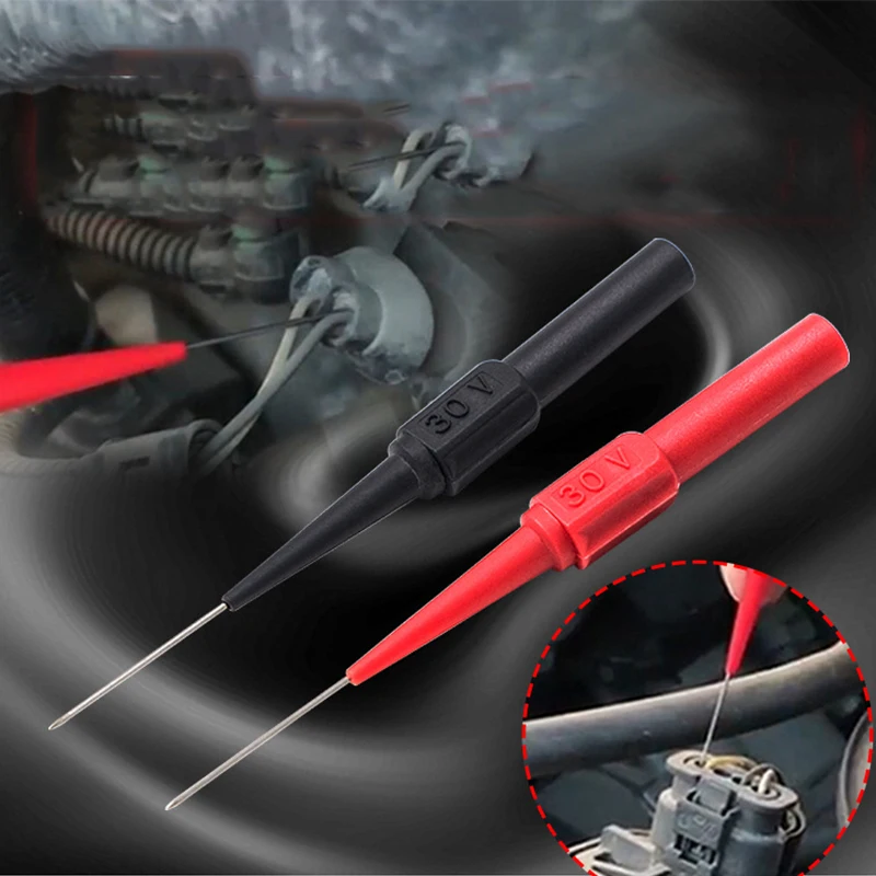 

2PCS 30V Car Tip Probes Diagnostic Tools Back Piercing Needle Multimeter Test Lead Extention Autotools Automotive Kit Machine