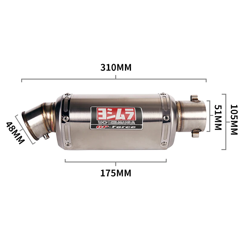 Выхлопная труба для мотоцикла Kawasaki ER6N ER 6n 2012-2016 выхлопная со средней посадкой 51 мм