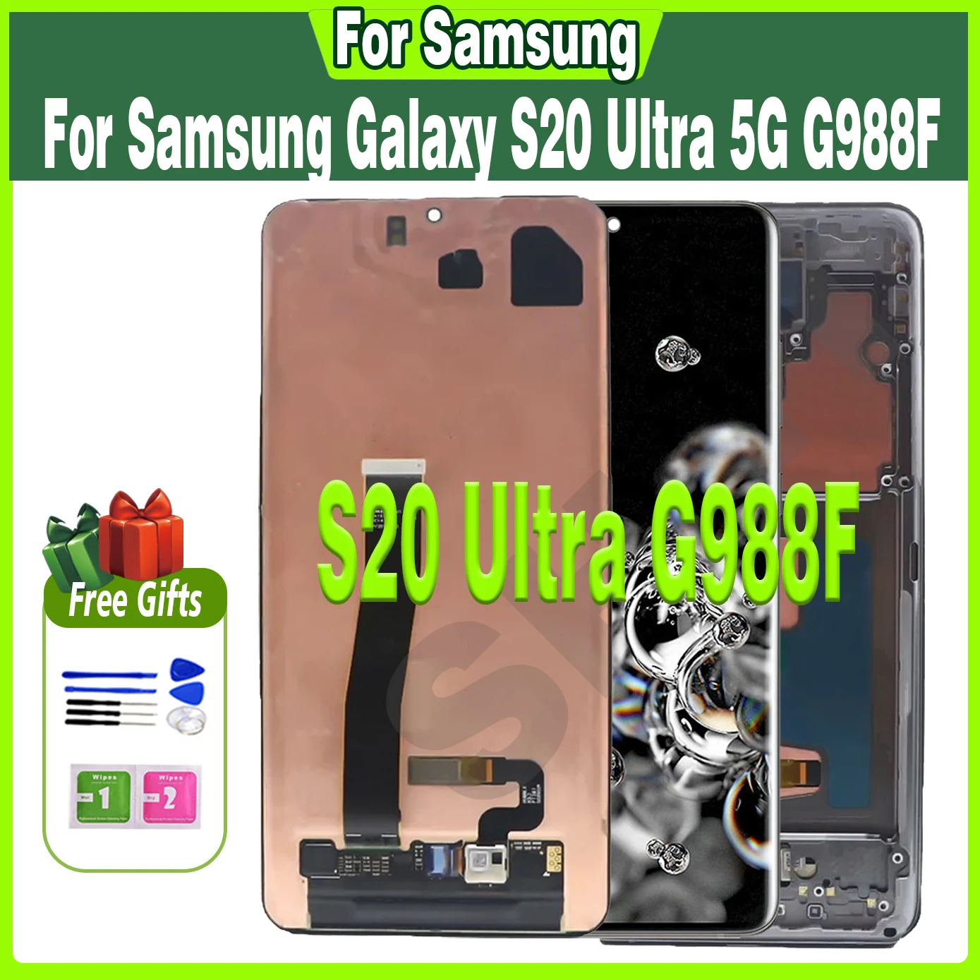 ЖК-дисплей Super AMOLED для Samsung Galaxy S20 Ultra G988F G988B/DS, сенсорный экран 6,9 дюйма, дигитайзер в сборе, замена, качество AAA