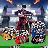 12pcslot motorcycle race black and white checkered finish locomotive party candy tote paper bag cake boxes and packaging box