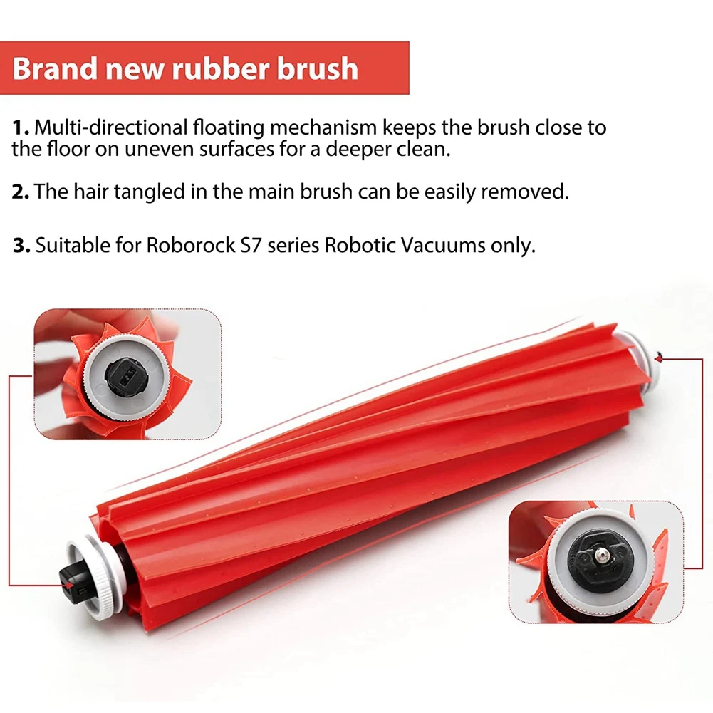 

For Roborock S7 S70 S7Max T7S T7S Plus Main Brush Hepa Filter Mop Pad Spare Parts Vacuum Cleaner Accessories Black