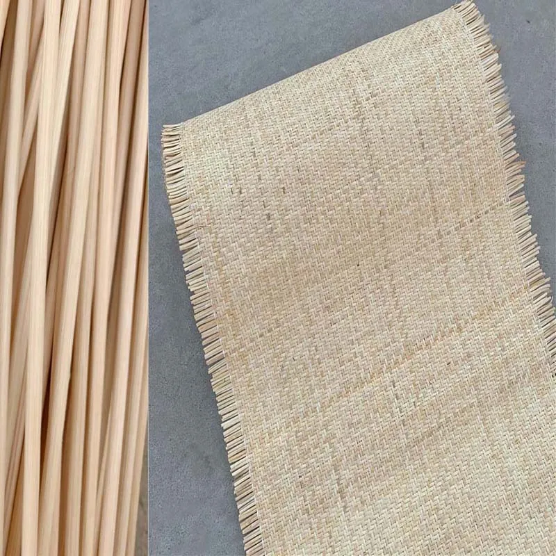 1-2.5 Meters 35/40/45/50cm Width Real Natural Indonesian Rattan Roll Material With Cane Core Stick For Home Furniture Decor
