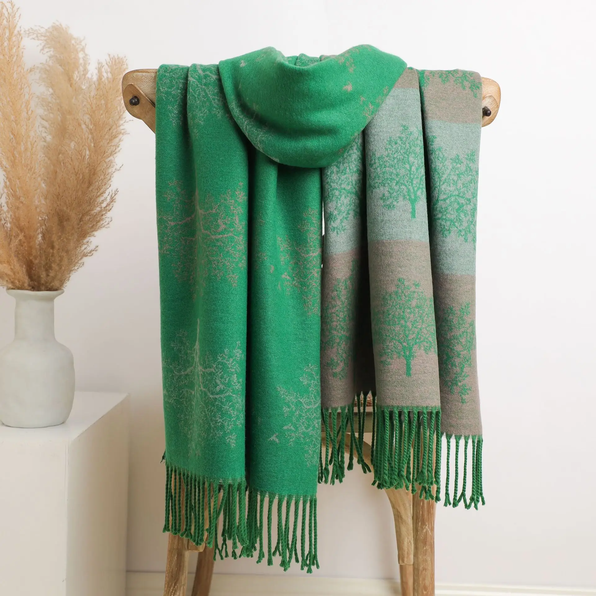 

Pashmina Shawl Wrap Cashmere Scarf for Women Luxury Large Blanket Winter Scarves Poncho Bandana Thick Bufanda Blanket Echarpe