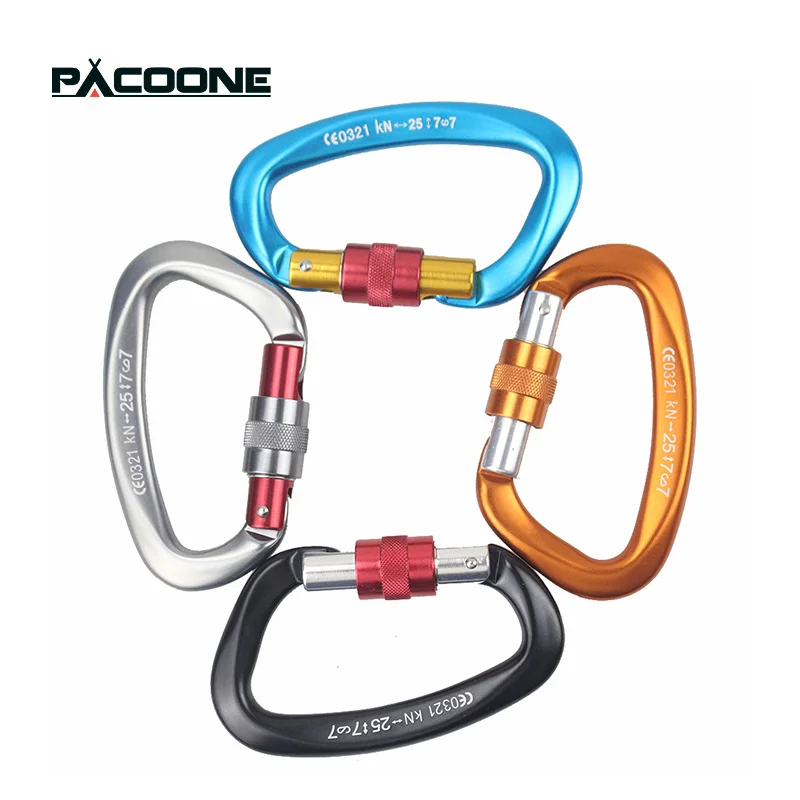 

Pacoone алюминиевый карабин, D-образное кольцо, зажим, безопасная Пряжка, брелок, защелка, крючок для улицы, кемпинга, путешествий, спортивное об...