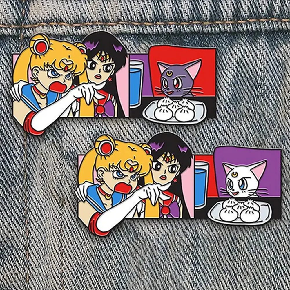 

Catuni Sailor Moon Pin Brooch Cute Enamel Lapel Bag Backpack Badge Jewelry Accessories Gift for Women Girls Daughter Collection