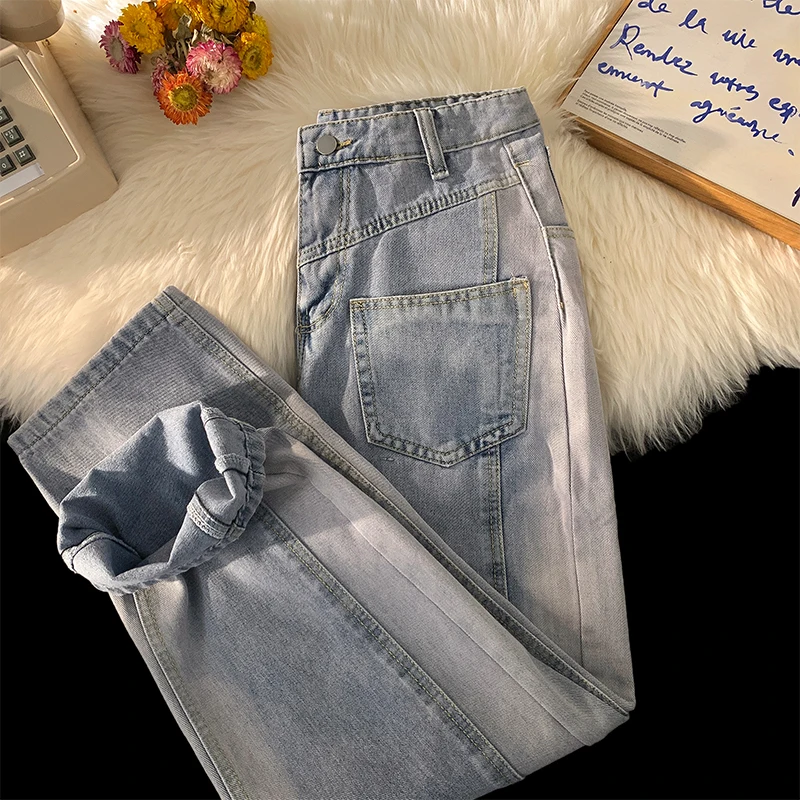 

Workwear jeans Spring new loose wide leg pants straight pants