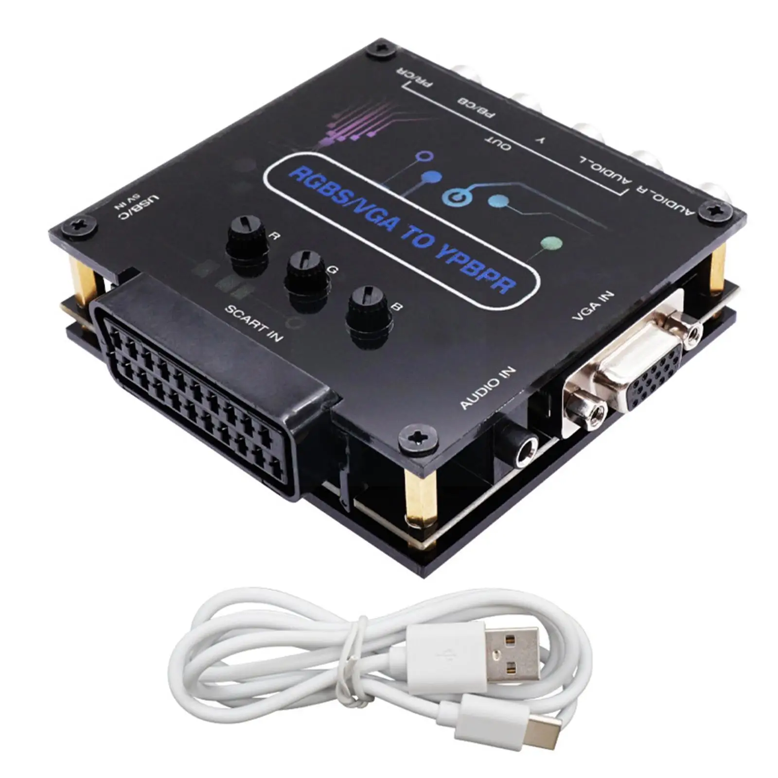 

Mini Rgbs Vga Scart To Ypbpr Composite Video Audio Signals 480p 720p 576p Support 1080i Adapter Converter 576i 480i 1080p L6i5