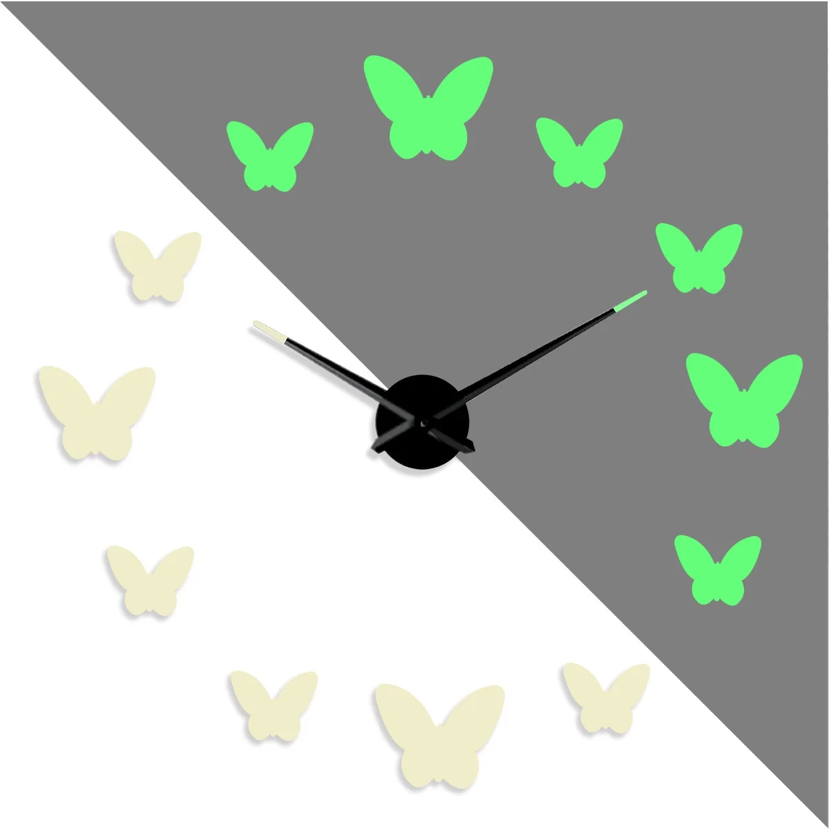 

Luminous Butterfly DIY creative Different Frameless Wall Clock Home Decor Modern gifts