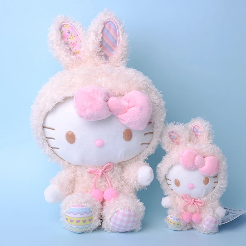 

Kawaii Sanrioed 30 см плюшевая кукла кролик Hello Kitty мягкий брелок Kuromi My Melody милый мультяшный школьный портфель кулон подарки