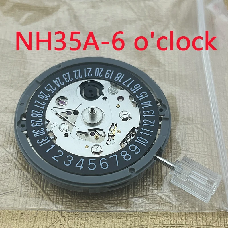 

2022 японский оригинальный NH35A 6 часов высокой точности автоматический механический механизм Черный Дата оконные часы сменный комплект