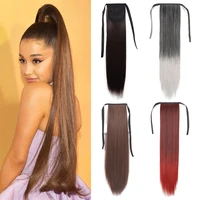 azqueen synthetic hair tail false hair 22 ponytail in straight clip hairpiece with hairpins pony tail hair extensions for women