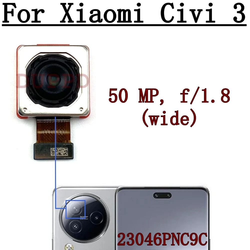 Задняя камера для Xiaomi Civi 3 Civi3 основной вид сзади большой модуль задней камеры