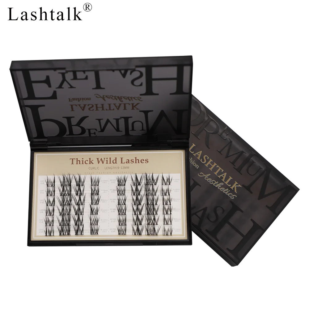 

Lashtalk DIY Thick Wild Lashes Cluster Eyelash Extension 6 Lines 9-13mm From Nagaraku Segmented Volume Natural Lighter Makeup