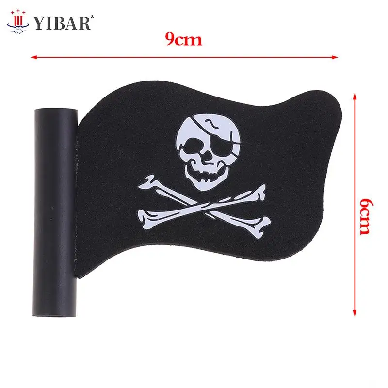 Fit Car Antenna Ball Black Jolly Pirate Flag Car Antenna Pen Topper Aerial Ball Decor Auto Exterior