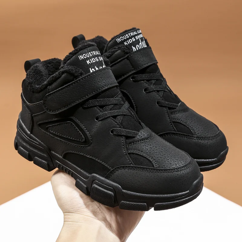 SENAGE Winter Boots Children Plush Thickened Warm Sneakers Kids Boys Outdoor Waterproof Sport Shoes Girls Casual Running Shoes