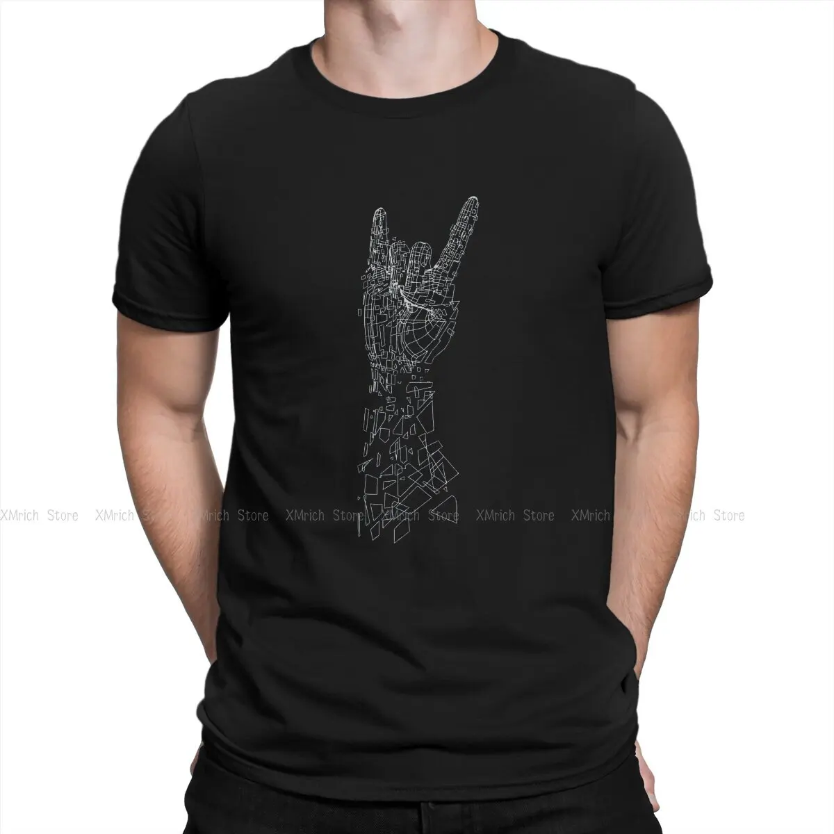 

Fashion Rock Men T Shirt Cool Heavy Metal Music Unique Tee Shirt Short Sleeve Crewneck T-Shirts 100% Cotton Birthday Present