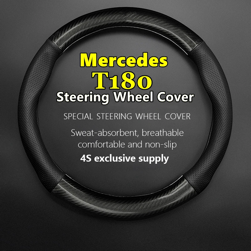 

Car PUleather For Mercedes Benz T 180 T180 T180d Steering Wheel Cover Genuine Leather Carbon Fiber 2022