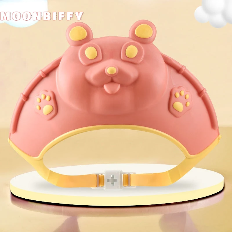 

Детская шапочка для душа с милым мультяшным рисунком, шапочка для детского шампуня, Артефакт шампуня, регулируемая защита ушей, защита глаз, защита от брызг