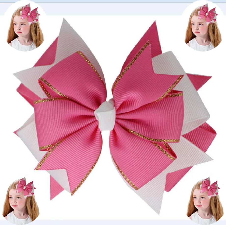 

Новинка, 12 цветов, 4,5 дюймов, Золотая искусственная лента, банты для волос, многослойные заколки для волос, Классическая школьная деталь для ...