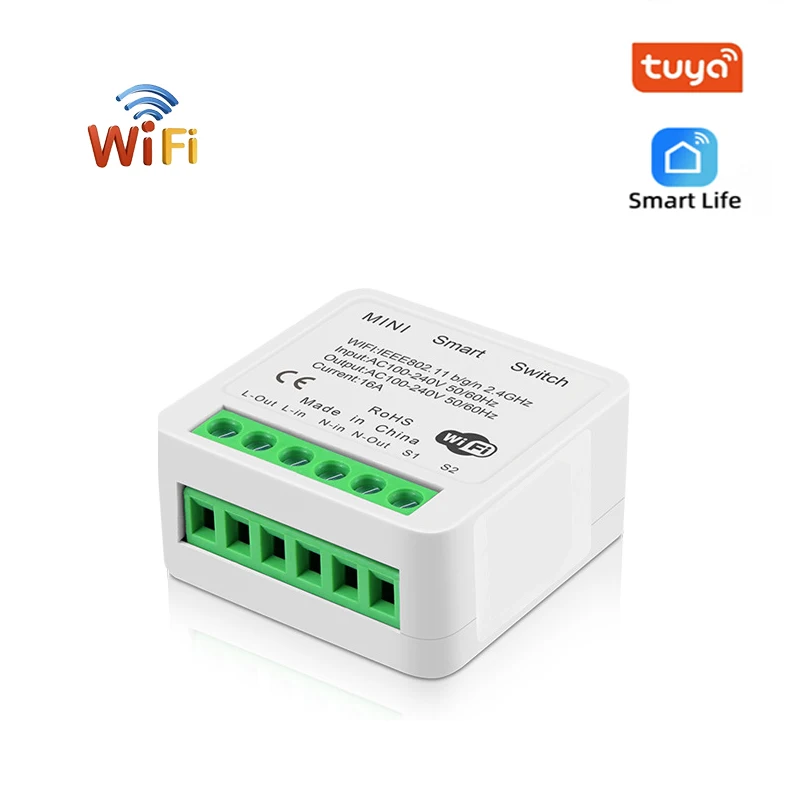 

16A Tuya Ewelink Zigbee WIFI Мини-умный выключатель света DIY 2-полосный выключатель с дистанционным управлением с Alexa Alice Google Home Smart Life