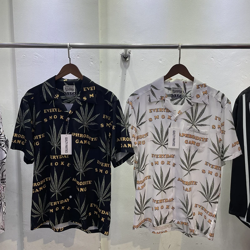 

MARIA Tokyo Rap Turn-down Collar Loose Hawaiian Short Sleeved Shirt Summer Casual Japan Style High Quality Men Shirt