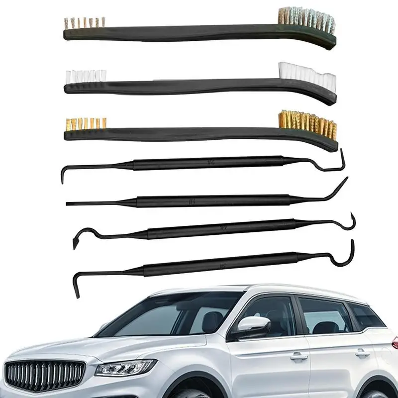 

Car Detailing Brush Drill Brush Car Cleaning Tool Kit Tire Rim Clean Detail Set Double-Ended Pick Nylon Tube Brush For Cars