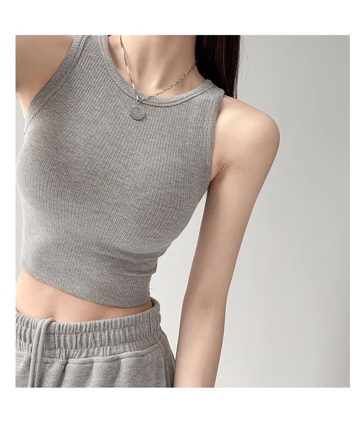 

Жилет женский облегающий без рукавов, пикантный хлопковый высокоэластичный повседневный черный, для Корт, лето 2022