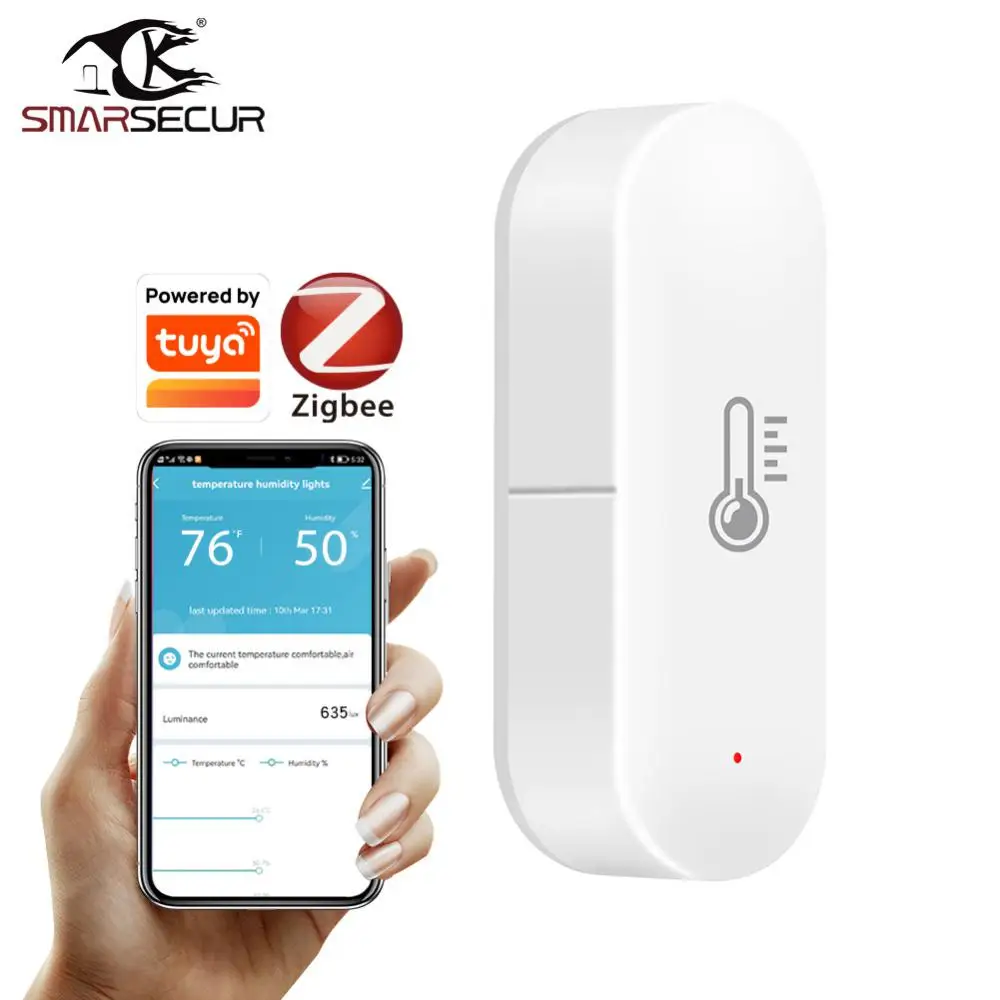 

Real-time Monitor Humidity Sensor App Control Wireless Smart Home Tuya Works With Zigbee Gateway Zigbee Hygrometer Thermometer