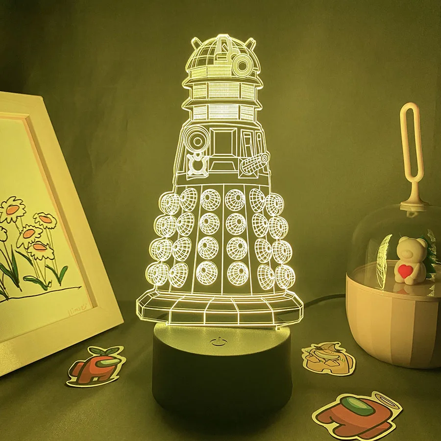 

Hot British drama TV Series Doctor Who 3D Led Night Lights Colorful Gift For friends Bedroom Bedside Table Decor Dalek Lava Lamp