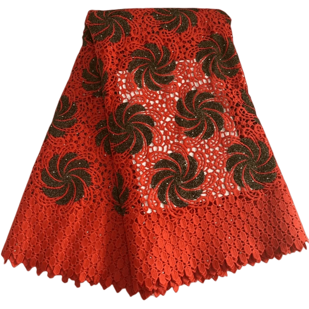 

Новое поступление, приятный для кожи, разноцветный Африканский гипюровый шнур с камнями для вечернего платья NN366_Z