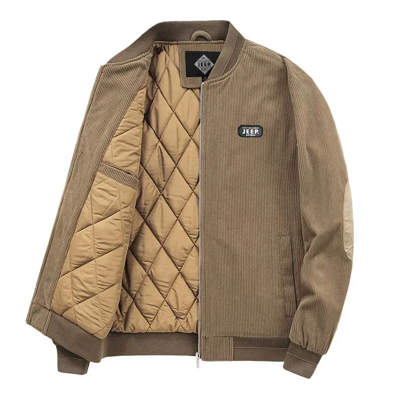 

Outdoor Sport Men Winter Corduroy Jackets And Coats Stand Collar Simple Warm Outwear Tops Size M-5XL Thermal New Hot Sale