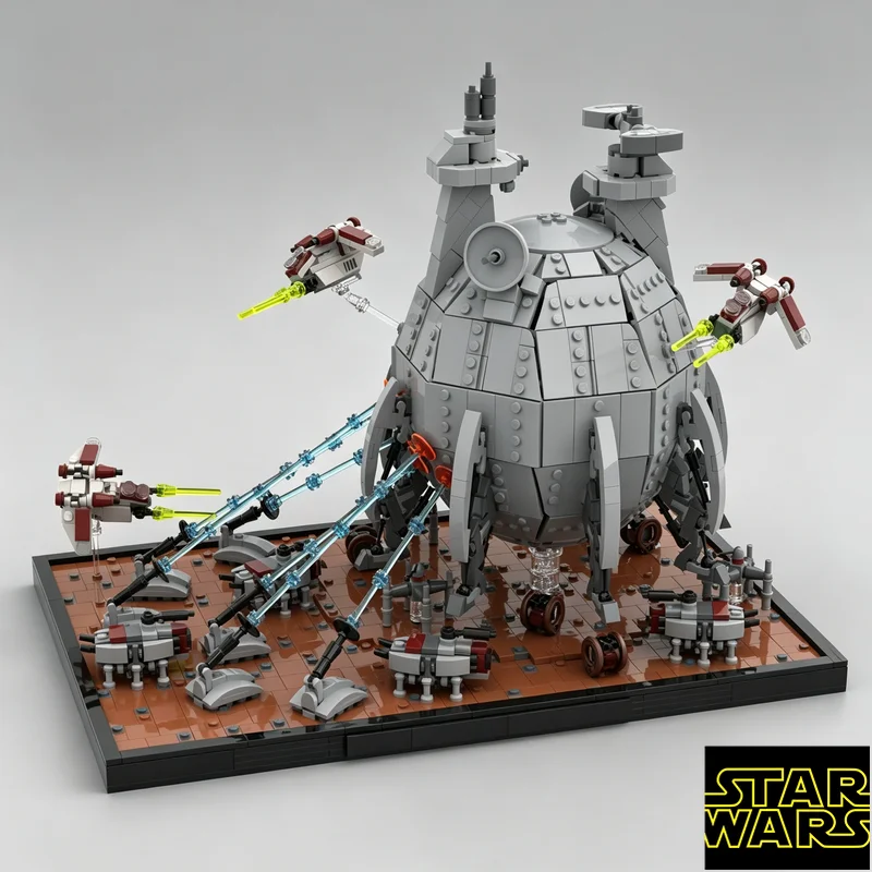 2667 деталей MOC: Диорама «Битва на Геонозисе» с космическим кораблем, креативные идеи, детская игрушка, строительные блоки, развивающая игрушка (art.: 3920db041c0e0) - 3920db041c0e0