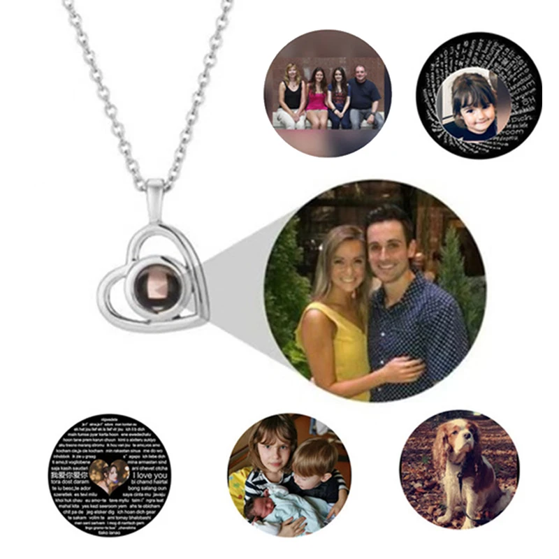 

Custom Made Projection Necklace Pendant Jewelry For Girlfriend Wife Lover Couple 2022 New Creative Romantic DIY Necklaces Gifts