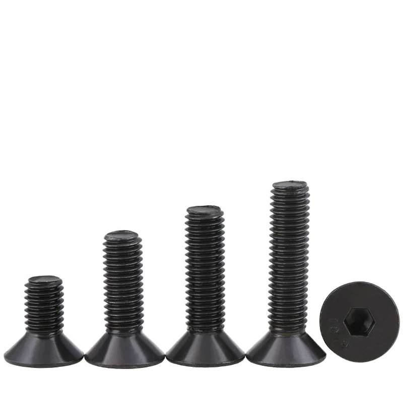 

50Pcs M3 Carbon Steel Hexagon Hex Socket Head Screw Countersunk Wood Screw Hardware Fastener Self-tapping Allen Bolt Screw