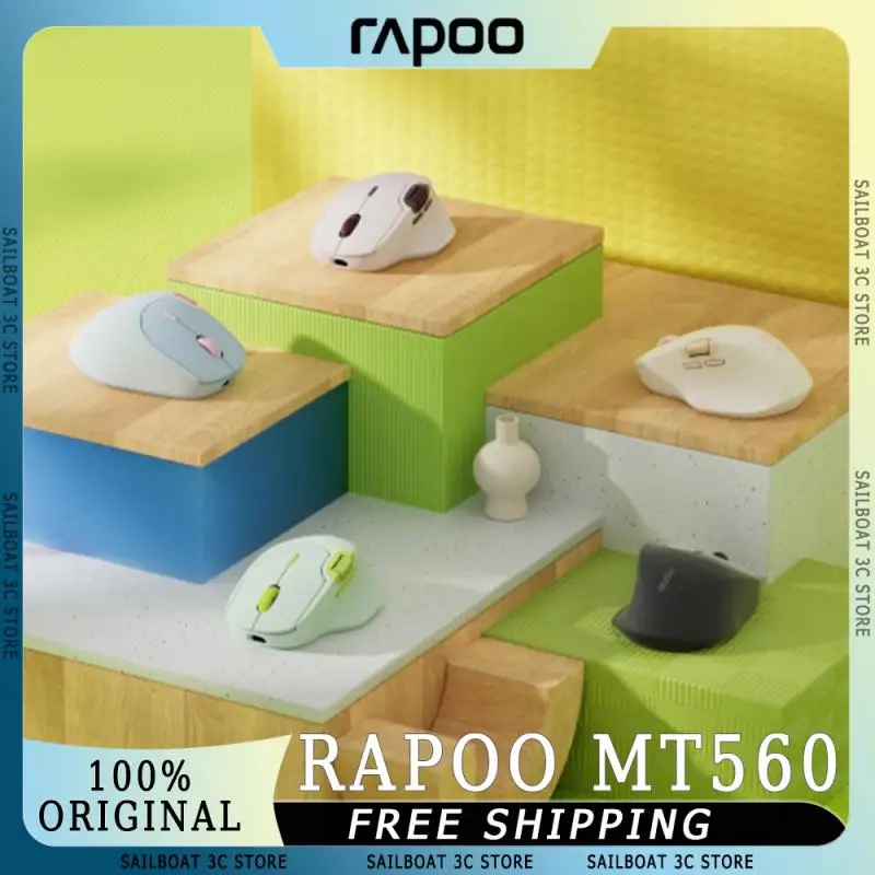Беспроводная Bluetooth-мышь Rapoo MT560 с тремя режимами легкая эргономичная игровая мышь